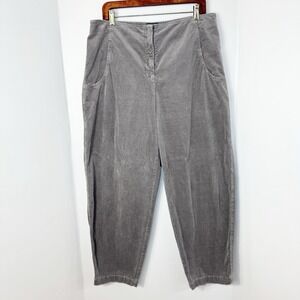 OSKA Barrel Leg Corduroy Trousers Sz 4 (12/14) Gray Stretch Cord Balloon Pants